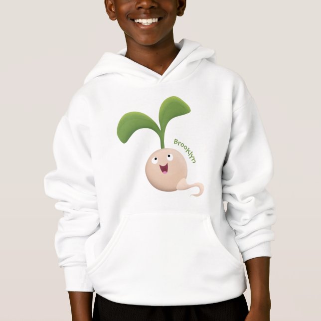 Cute happy seed sprout cartoon illustration (Front)