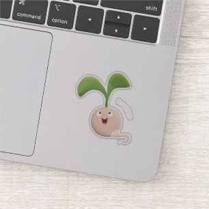 Cute happy seed sprout cartoon illustration