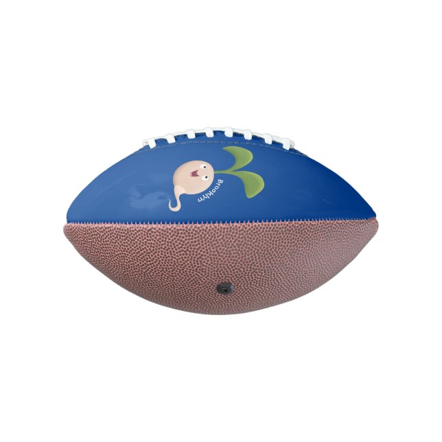 Cute happy seed sprout cartoon illustration american football (Rotated 270)
