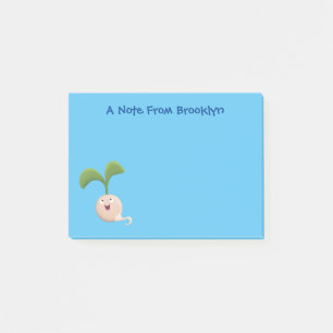 Cute happy seed sprout cartoon illustration post-it notes