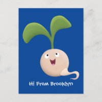 Cute happy seed sprout cartoon illustration