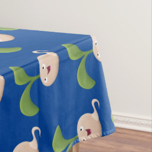 Cute happy seed sprout cartoon illustration tablecloth