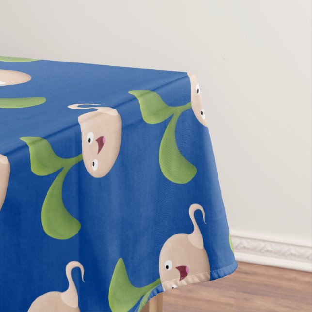 Cute happy seed sprout cartoon illustration tablecloth (In Situ)