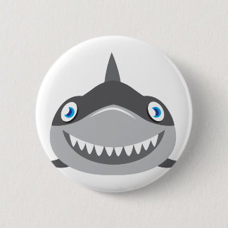 cute happy shark face 6 cm round badge