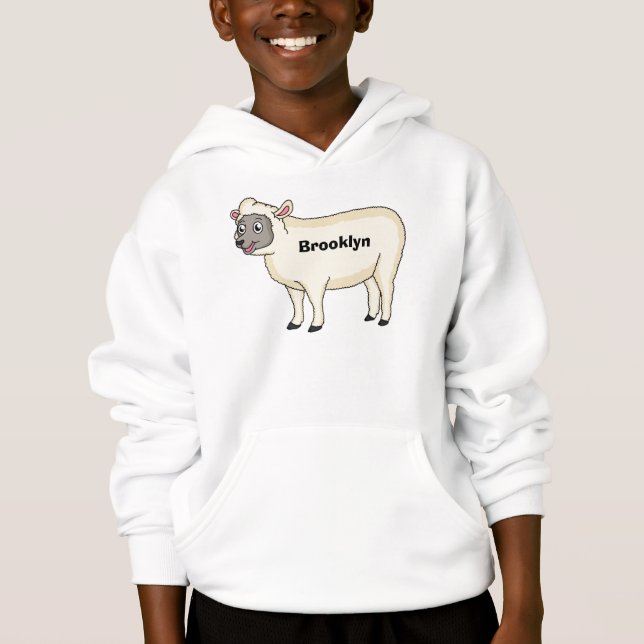 Cute happy sheep cartoon illustration  (Front)