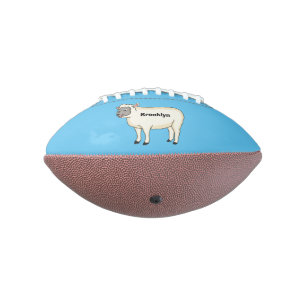 Cute happy sheep cartoon illustration american football