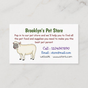 Cute happy sheep cartoon illustration business card