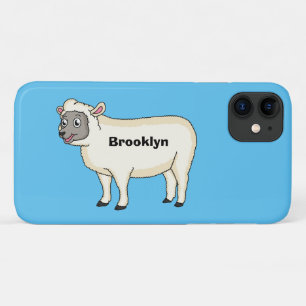 Cute happy sheep cartoon illustration iPhone 11 case