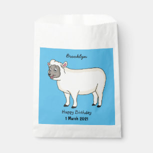 Cute happy sheep cartoon illustration favour bags