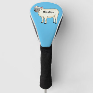 Cute happy sheep cartoon illustration  golf head cover