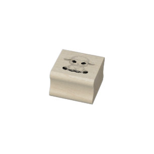 Cute Happy Sheep with Big Eyes Kawaii Farm Animal Rubber Stamp