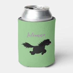 Cute happy Shetland pony cartoon illustration Can Cooler