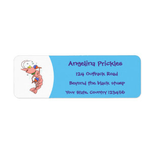 Cute happy shrimp, prawn cartoon