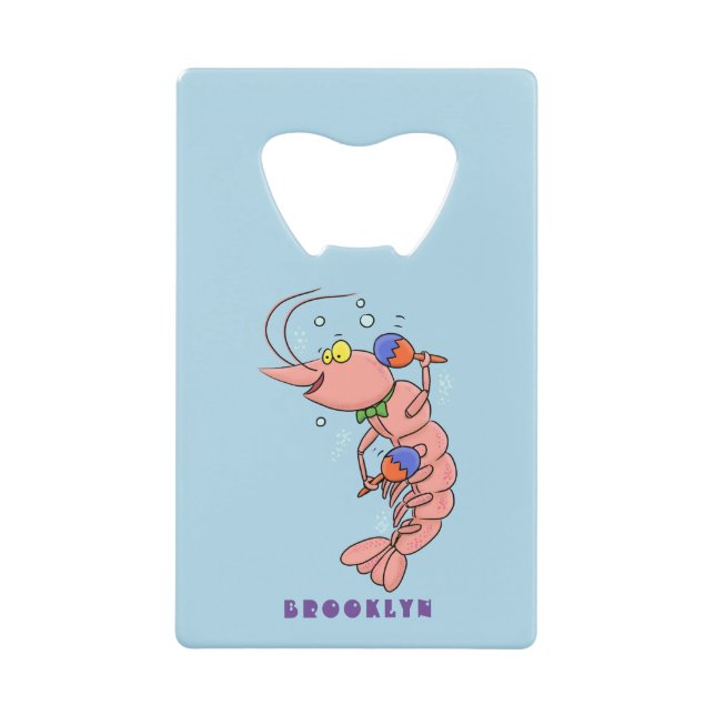 Cute happy shrimp, prawn cartoon (Front)