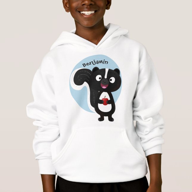 Cute happy skunk cartoon illustration (Front)