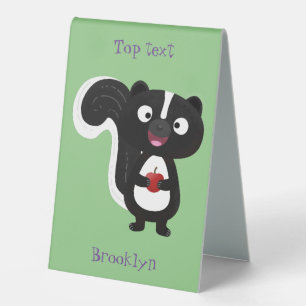 Cute happy skunk cartoon illustration