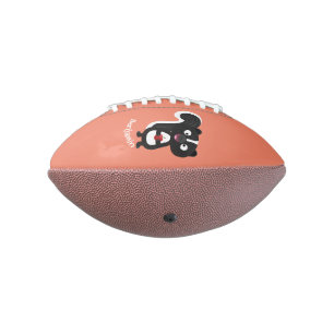 Cute happy skunk cartoon illustration american football