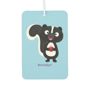 Cute happy skunk cartoon illustration car air freshener