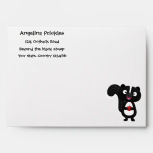 Cute happy skunk cartoon illustration envelope