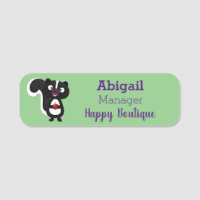 Cute happy skunk cartoon illustration