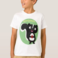 Cute happy skunk cartoon illustration