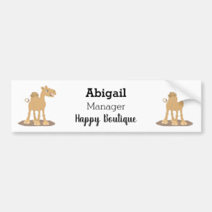 Cute happy smiling camel cartoon illustration bumper sticker