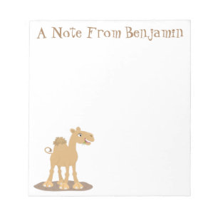 Cute happy smiling camel cartoon illustration notepad