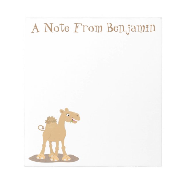 Cute happy smiling camel cartoon illustration notepad (Front)