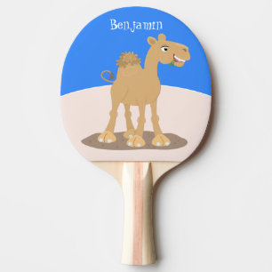 Cute happy smiling camel cartoon illustration ping pong paddle