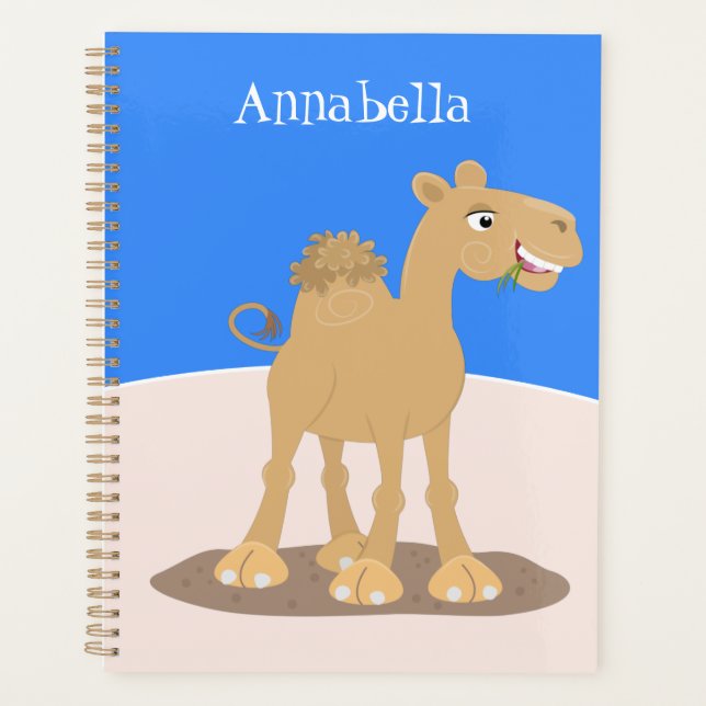 Cute happy smiling camel cartoon illustration planner (Front)