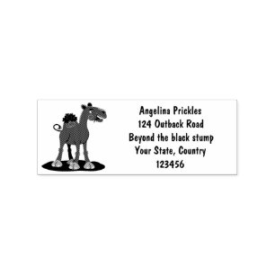 Cute happy smiling camel cartoon illustration rubber stamp