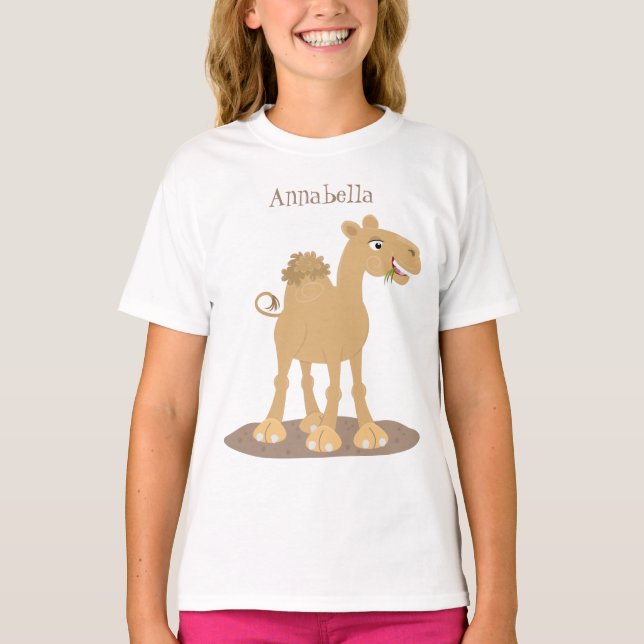 Cute happy smiling camel cartoon illustration T-Shirt (Front)