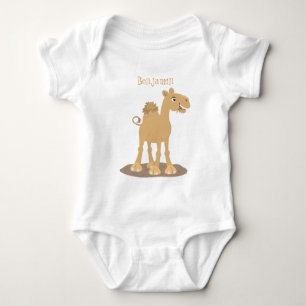 Cute happy smiling camel cartoon personalised baby bodysuit