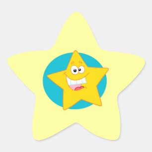 cute happy smiling cartoon star sticker