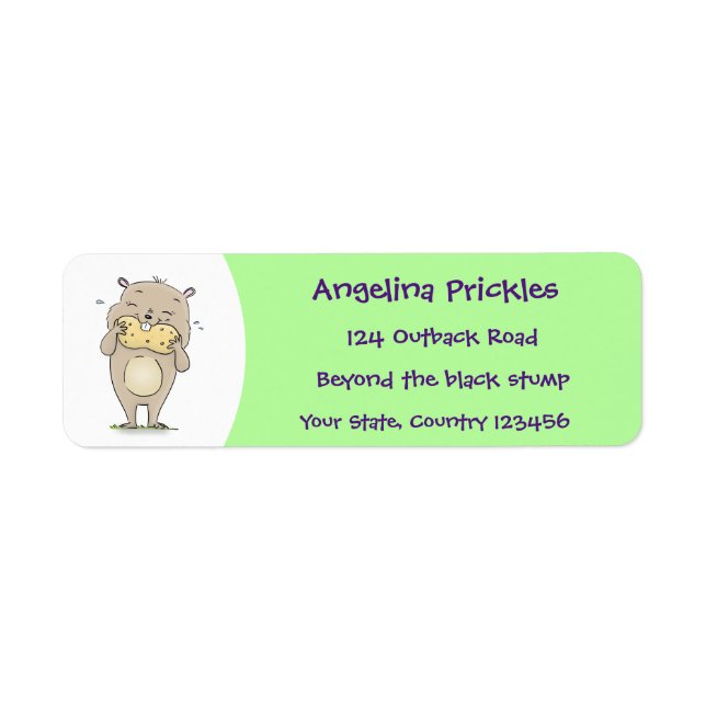 Cute happy smiling hamster with peanut cartoon (Front)