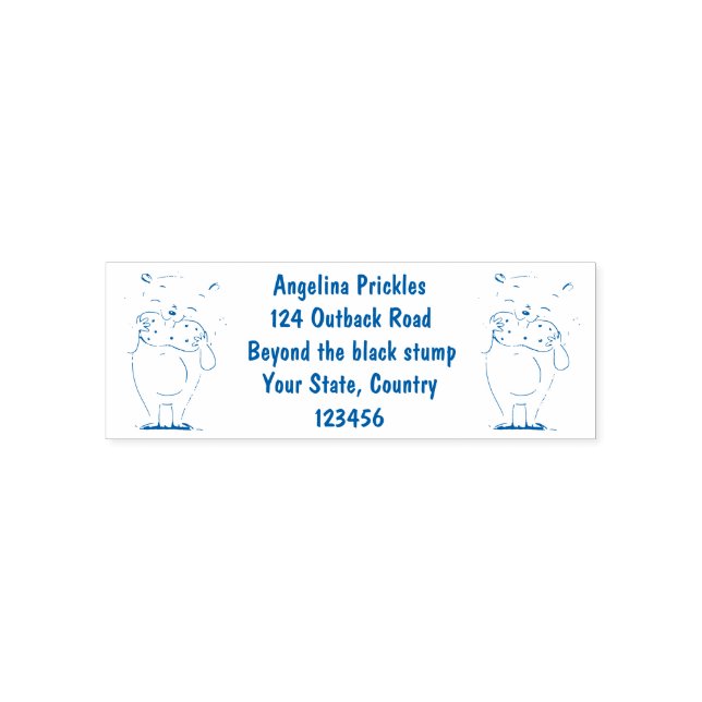 Cute happy smiling hamster with peanut cartoon self-inking stamp (Design)