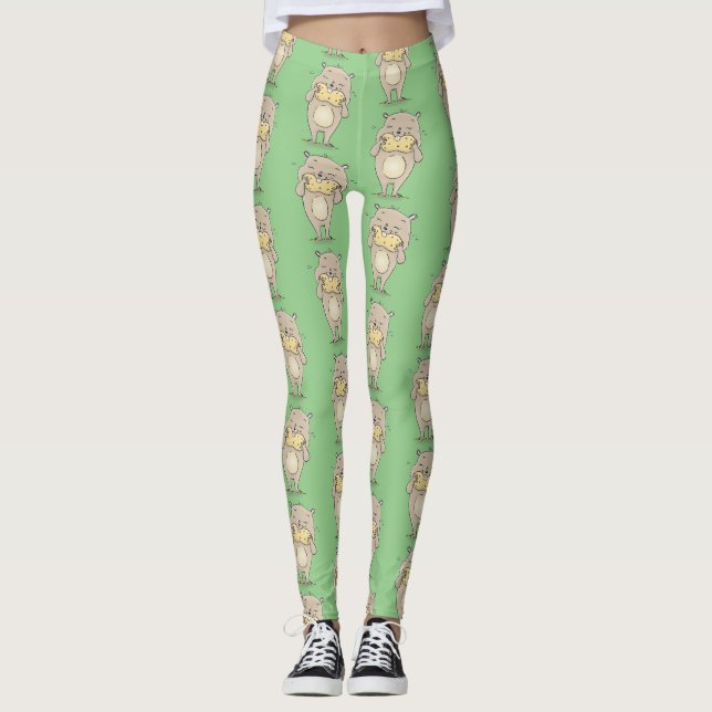 Cute happy smiling hamster with peanut leggings (Front)