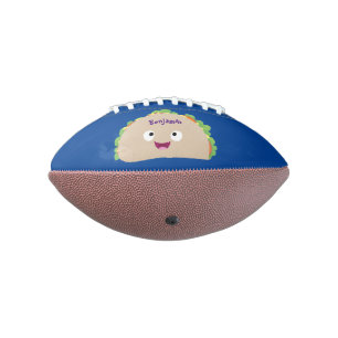 Cute happy smiling taco cartoon illustration american football