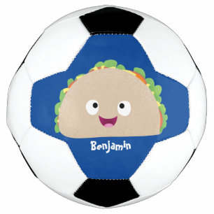 Cute happy smiling taco cartoon illustration football