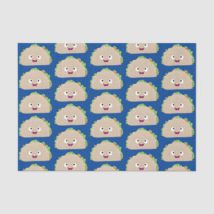 Cute happy smiling taco cartoon illustration tissue paper