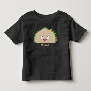 Cute happy smiling taco cartoon illustration toddler T-Shirt