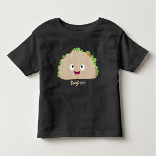 Cute happy smiling taco cartoon illustration toddler T-Shirt
