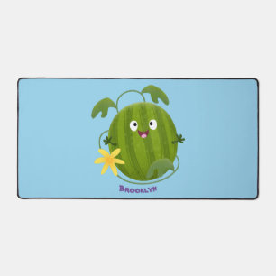 Cute happy smiling watermelon cartoon desk mat