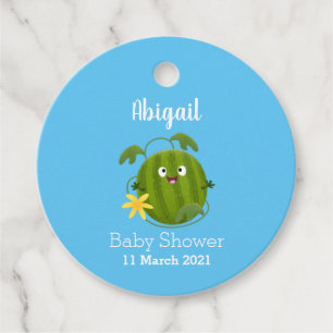 Cute happy smiling watermelon cartoon favour tags