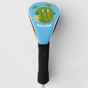Cute happy smiling watermelon cartoon  golf head cover