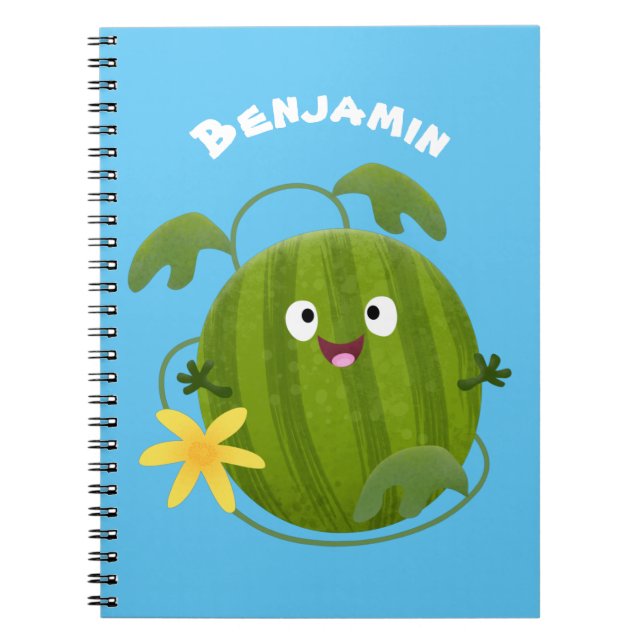 Cute happy smiling watermelon cartoon notebook (Front)