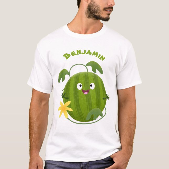 Cute happy smiling watermelon cartoon T-Shirt (Front)