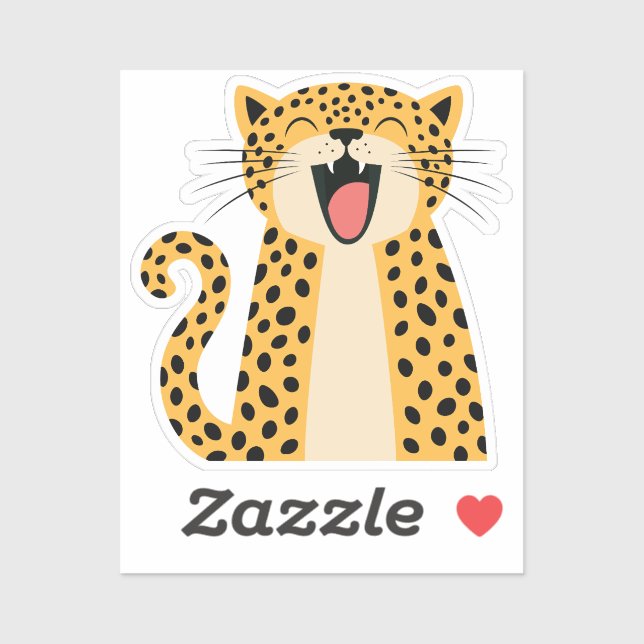 Cute Happy Smiling Wild Leopard Cartoon   (Sheet)
