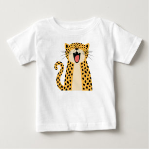 Cute Happy Smiling Wild Leopard Cartoon Baby T-Shirt