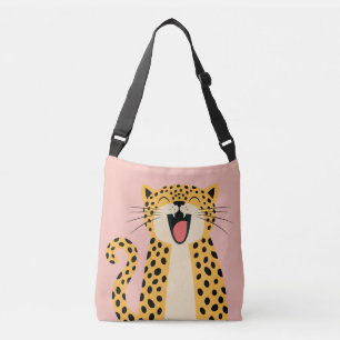 Cute Happy Smiling Wild Leopard Cartoon Crossbody Bag